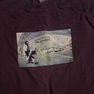Supreme Men's Dark Purple Skateboard Graphic Tee